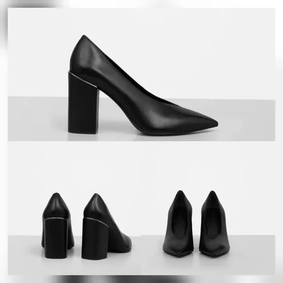ALLSAINTS Xerxes Black Block Heels - Picture 1 of 10